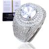 HALUKAKAH Anello Uomo Moissanite D3,0 ct Argento Sterling 925 Placcato Platino con Certificato,Diamanti da Laboratorio Taglio Rotondo Stile Audace a Griffe,per Marito,Fidanzato,Fidanzamenti,Matrimoni