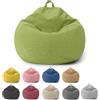 Chingcoo Pouf per bambini e adulti, solo rivestimento (senza imbottitura), sedia a sacco per camera da letto, ufficio, soggiorno, terrazza (verde)