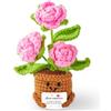 Yiminu.DS Regalo Donna Compleanno Personalizzato Per Donne, Idee Regali Compleanno Originali, Idea Motivazionale Positiva, Rosa All'Uncinetto Per Amica Sorella Madre Figlia Fidanzata Collega Età 18 30 40 50 60