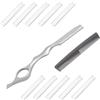 Kaslaider Rasoio Sfoltimento Pro-Grade, Pettine da Parrucchiere a Doppia Faccia con 10 Lame di Ricambio, Forbici Professionali Rasoio Pettine Diradamento Capelli, Feather Hair Styling Razor