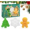 Ekukeon Set di sapone di Natale, fatto a mano, con albero di Natale, fiocco di neve e pan di zenzero, set regalo di Natale, per pelle normale