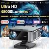 HORLAT Proiettore HORLAT 2026 da 45000 Lumen 4K Ultra HD con messa a fuoco TOF, Android 14, WiFi 6, Full HD 1080P, per Home Theater e Film, perfetto anche per luce diurna