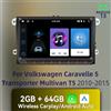 Barlckxs 2 Din Radio per VW Volkswagen Caravelle 5 Transporter Multivan T5 2010-2015 9 "Schermo Stereo GPS Carplay Android Car Multimedia