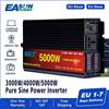 EASUN POWER Potenza 2000W 3000W 4000W 5000W Inverter a onda sinusoidale pura DC 12v 24v AC 220v Convertitore per auto con display a LED Stock UE