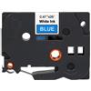 compatibile con BROTHER Nastro Compatibile Laminato Bianco su Blu (12mm X 8m) per BROTHER TZe-535