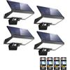 JESLED Faretto LED da Esterno Solare con Sensore di Movimento, 108LED 2600mAh Lampada Solare da Esterno Girevole, 4 Modalità Luci Solari Esterno Ricaricabile, 4 Pezzi