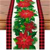 Artscope Runner da Tavolo per Natale 40x240cm, Decorazioni a Tema Natalizio per del Tavolo da Pranzo Cucina Feste Fattoria (Buffalo Nero Rosso Griglia Natale)