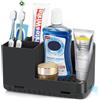 PARKMANI Portaspazzolino per piano di lavoro del bagno, portaspazzolino elettrico e dentifricio per bambini, accessori da bagno, organizer per toeletta, nero