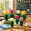 SUNBEAUTY 8 pezzi tulipani a nido d'ape bianco rosa carta fiori decorazione giallo tulipani decorazione da tavolo compleanno matrimonio primavera decorazione decorazione