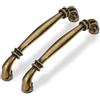 SYZOW 6 Pezzi Maniglie Retrò per Mobili da Cucina in 96mm, Lega di Zinco - Maniglie Vintage per Uffici, Cassetti, Armadi e Ante (Bronzo)
