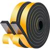 LIKERAINY Striscia di Tenuta in Gomma 25,4x9,5mm Striscia di Schiuma per Porte Guarnizioni Finestra Della Nastro Sigillante Anti-Collisione Autoadesivo Antivento Previene Rumori Nero 2 Rotoli 4 Metri