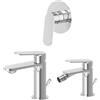 NEWFORM - RISE UP set miscelatore lavabo + miscelatore bidet + miscelatore doccia - 74010+74025+74070 : Finitura - Nero opaco