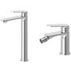 NEWFORM - RISE UP set miscelatore lavabo alto e miscelatore bidet senza scarico - 74015+74026 : Finitura - Nero opaco