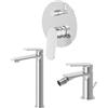 NEWFORM - RISE UP set miscelatore lavabo alto, miscelatore bidet con scarico + miscelatore deviatore 2 vie - 74015+74025+74070 : Finitura - Nero opaco