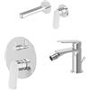 NEWFORM - RISE UP set miscelatore lavabo a parete, bidet con scarico, miscelatore deviatore 2 vie - 74030+74025+74070 : Finitura - Cromo lucido