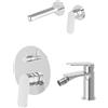 NEWFORM - RISE UP set miscelatore lavabo a parete, bidet senza scarico, miscelatore deviatore 2 vie - 74030+74026+74070 : Finitura - Cromo lucido