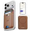 ESR Portafoglio per MagSafe con Funzionalità Find My, Blocco RFID,Supporto per 5 carte, Abilitato all'uso dell'app Dov'è, Wallet Per iPhone serie 17/16/15/14/13/12, Non per 13/12 mini, Marrone