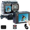 Apexcam 4K 30FPS 20MP Action Cam Doppia Schermo Touch Screen 40m Impermeabile Sport Cam WiFi Fotocamera 170° Grandangolare 2.4G Telecomando Con 2x1350mAh Batterie e Accessori Kits