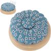 Beufee Puntaspilli Porta Spilli, 6.8 X 6.8 X 3cm Cuscino per Spilli Cute Pin Cushions per Cucire Base in Legno Puntaspilli Rotondi Porta Aghi Da Cucire