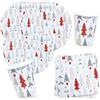 BFB Set di Piatti carta di Natale 52 pezzi Albero di Natale bianco Piatti di carta monouso Tovaglioli e Bicchieri per feste