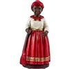 DRW Figura Madama rossa orisha in resina dipinta a mano. La Madama è lo spirito di un antico schiavo Che è una Donna evocata 7x6x15 cm