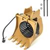 JOYSOG Secchio RC per Huina 1580/1592/1593/1594 Metallo Simulazione Secchio di Scavo Elettrico Rotary Screen Bucket Accessori