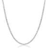 Aka Gioielli - Collana Donna Uomo in Argento Sterling 925 Rodiato - Catenina 3 mm Maglia Grumetta Cubana - lunga 40 cm
