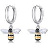 SLUYNZ Orecchini a cerchio in argento sterling 925 con api per donna carino ape Huggie orecchini da appendere, SMALL, Argento sterling, Nessuna pietra preziosa