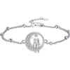 Hifeeled Bracciale Sorelle Donna Argento 925 Braccialetto Luna con Zirconia Cubica Regolabile(16cm+4cm) Donna Sorelle Regalo Gioielli Originale