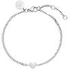 Purelei® Bracciale Tiny Heart - Bracciale in filigrana con ciondolo a forma di cuore | Acciaio inossidabile 18K placcato oro, argento, oro rosa | Lunghezza regolabile, Eine Grösse, Acciaio