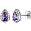 Suplight Orecchini Orecchino Goccia, Orecchini Ametista Argento 925, Orecchini Donna con Ametista Ametista Febbraio, Accessori Elegante con Confezione Regalo