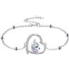 Arrebol Bracciale Unicorno Donna Argento 925 Bracciale Bambina Anallergici Regalo per Ragazza Figlia -Regolabile [16+4cm]