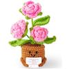 Yiminu.DS Regali Donna Idee, Regalo Donna Compleanno, Idea Positive: Rosa all'Uncinetto Originale, Regali di Natale, Supporto Emotivo, Regali per Amiche Sorelle Colleghe Madri Figlie Fidanzate