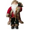 Glac Store®- Babbo Natale Decorativo Santa Claus - Disponibile in Due Misure (H62 cm - 850 g / H45 cm - 460 g) - Materiale: Plastica, Poliestere e Legno (62 cm)