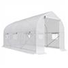 Outsunny Serra a Tunnel Anti-UV con 6 Finestre a Rete e Ingresso Arrotolabile, in Metallo e PE, 4x2x2 m, Bianco | Aosom Italy