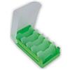 TimeTEX - Cassetta per schede in plastica resistente, A8, semitrasparente con coperchio retrattile, metodo di apprendimento a 5 scomparti, 20 x 9 x 6,5 cm, colore: verde