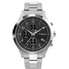 Timex Orologio da Uomo Trend da 16 mm, Cinturino in Acciaio Inox Argentato, Quadrante Nero, Cassa Argentata, TW2Y01400