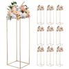 VEVOR Portafiori da Matrimonio 10 Pezzi da 80 cm, Portafiori a Colonna con Laminato Metallico, Espositore Floreale Rettangolare Dorato per Matrimoni, Feste, Compleanni, Casa, Centrotavola Oro Francese