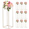 VEVOR Supporto per Fiori da Matrimonio 10 Pezzi da 80 cm, Supporto per Fiori con Vite Nascosta, Espositore Floreale Cubico Rettangolare per Matrimoni, Feste, Compleanni, Casa, Oro Francese