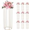 VEVOR Portafiori da Matrimonio 10 Pezzi da 80 cm, Cubico Esagonale con Laminato Acrilico, Espositore Floreale Cubico Cilindrico per Matrimoni, Feste, Compleanni, Casa, Centrotavola Oro Francese