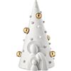 BONGELLI PREZIOSI Presepe Natività con Albero 31cm Bianco e Oro Decorazione Natalizia