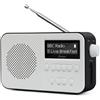 LEMEGA Radio DAB con Bluetooth,Radio Digitali Alimentazione a Corrente e Batteria,Batteria Ricaricabile 15 ore di Riproduzione,Doppia Sveglia,FM,40 Stazioni Preimpostate,Bluetooth 5.3,LEMEGA PR2-Max Nero