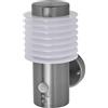 LEDVANCE Lampada da esterno ENDURA STYLE RONDO WALL SEN, 9,5 W, 700 lm, lampada da parete, acciaio inossidabile, rilevatore di movimento, sensore di luce diurna, IP44, 3.000K,