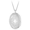 Tuscany Silver Collana con medaglione ovale da 20 x 31.5 mm traforato placcato rodio in argento sterling 925 su catena grumetta da 46 cm