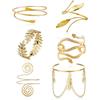 Integrity.1 6 Pezzi Bracciale Braccio Fascia da Braccio Superiore Braccialetto, Braccialetti Minimalista Semplice Greco, per Le Dea Greca Filigrana Swirl Boho Monili di Costume Regolabile