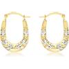 Carissima Orecchini Creola Pattern in Oro Giallo e Bicolore 9 ct per Donna