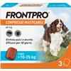 FRONTPRO Compresse Masticabili Per Cani Contro Pulci E Zecche 10-25Kg 3 COMPRESSE
