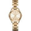 Michael Kors Orologio Slim Runway da donna, Movimento al quarzo a tre lancette da 33 mm con cinturino in acciaio inossidabile, Oro e crema
