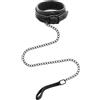 SuperLove Collar with Leash Vegan Leather Black