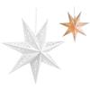 Wuzdy Lanterna Di Carta Stella Paralume, Stelle Di Carta Pieghevoli, Lanterna Di Carta a 7 Punte, Decorazione Da Appendere Per Natale, Capodanno, Feste e Decorazioni Per Finestre, Bianco (45 Cm)